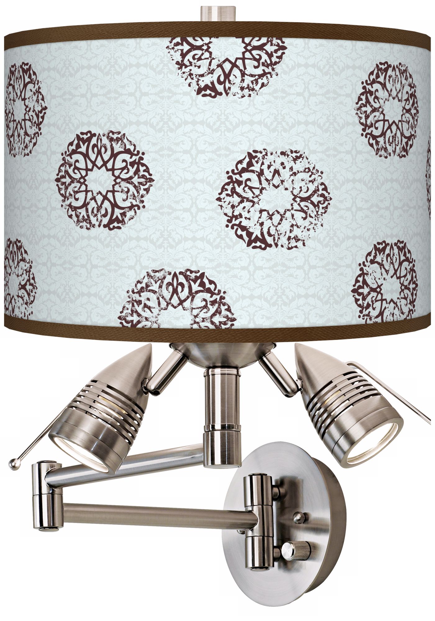 Weathered Medallion Giclee Side Light Swing Arm Wall Light