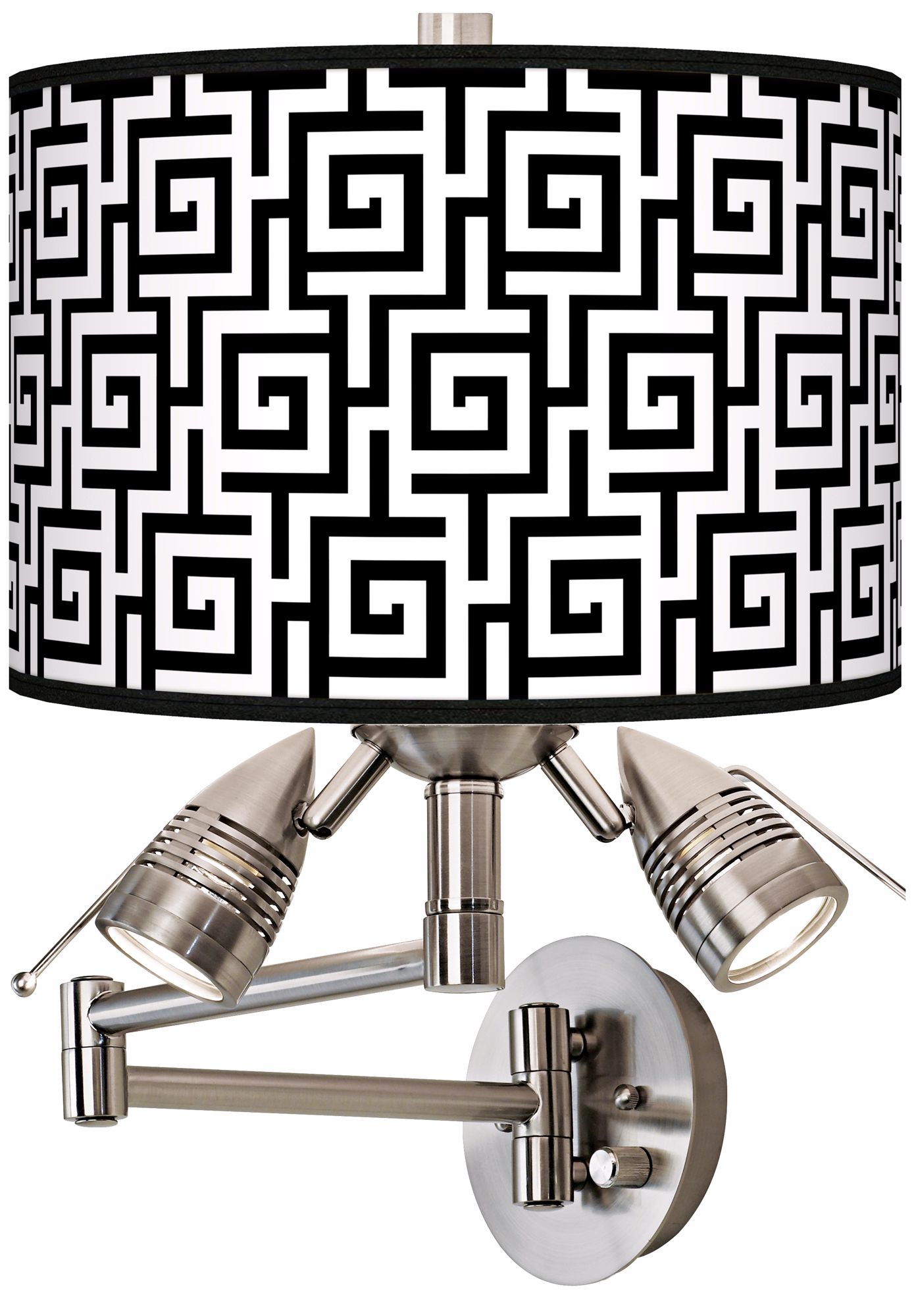 Greek Key Giclee Side Light Swing Arm Wall Light