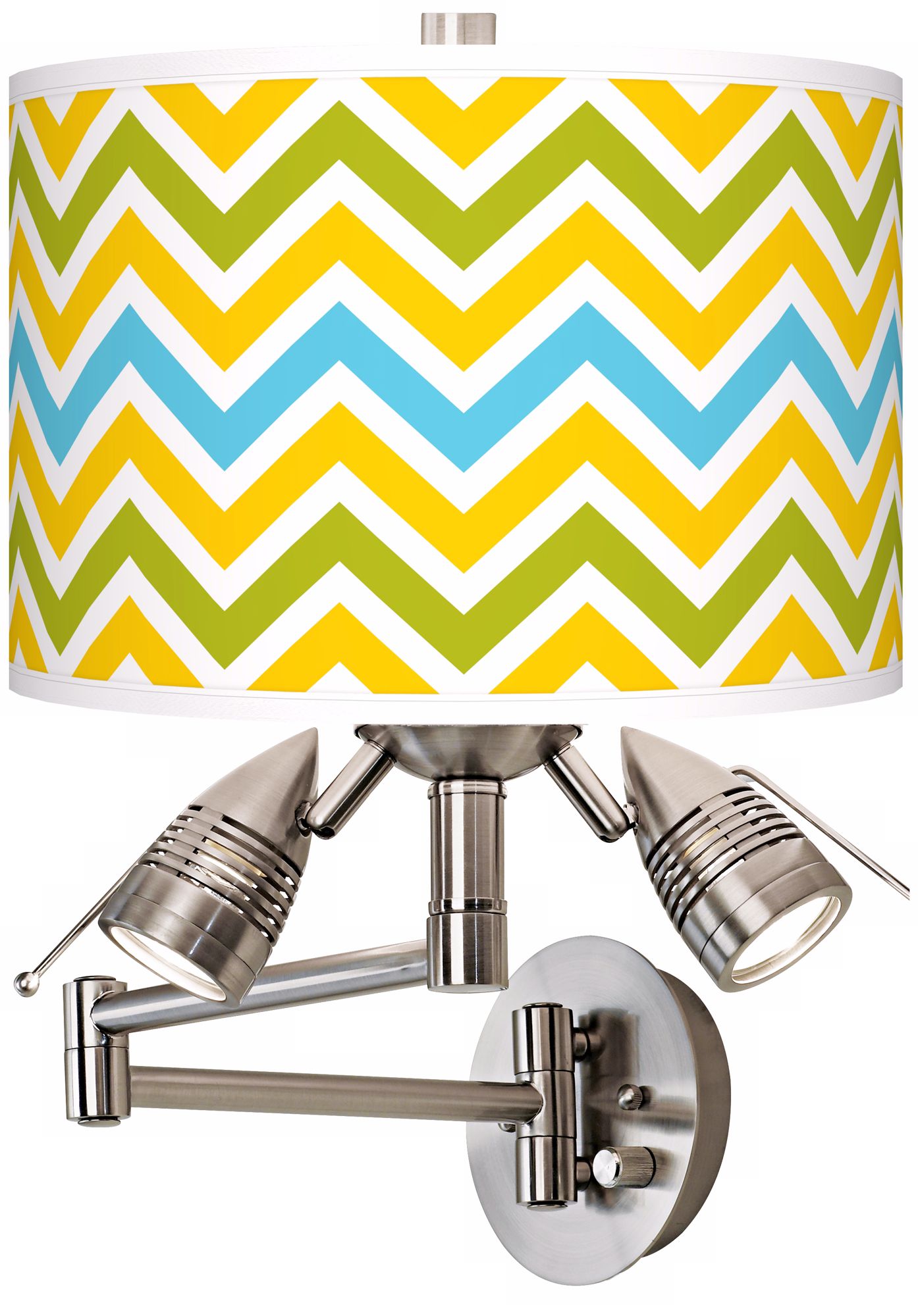 Citrus Zig Zag Giclee Side Light Swing Arm Wall Light