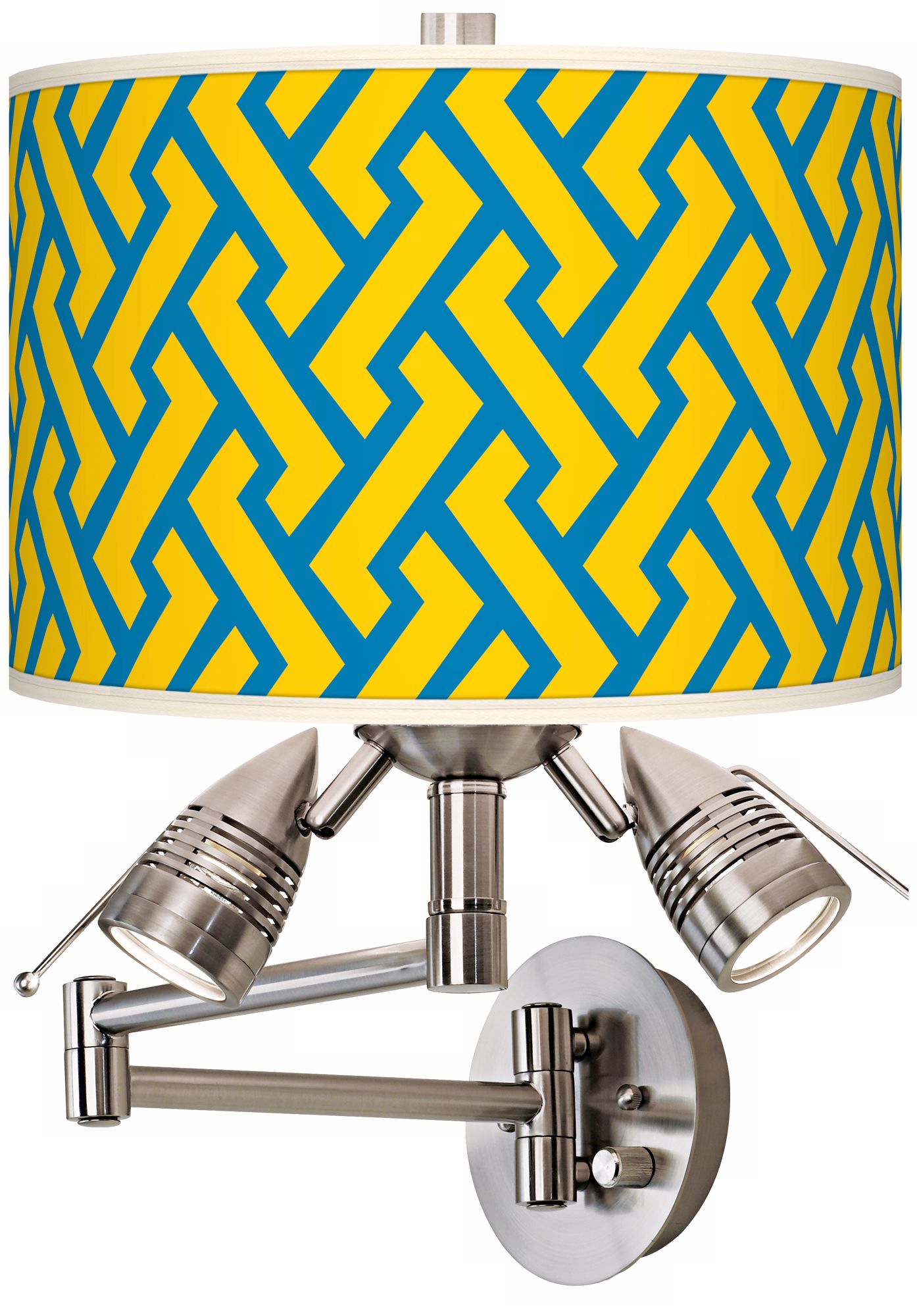 Yellow Brick Weave Giclee Swing Arm Wall Light