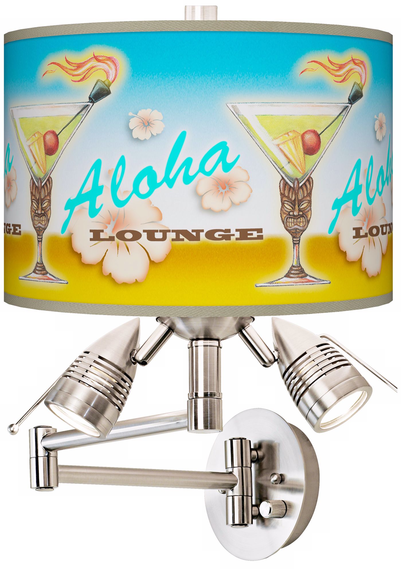 Aloha Lounge Giclee Swing Arm Wall Light