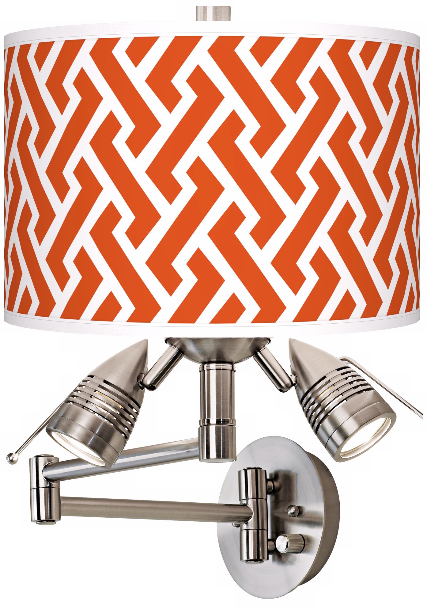 Red Weave Swing Arm Wall Light
