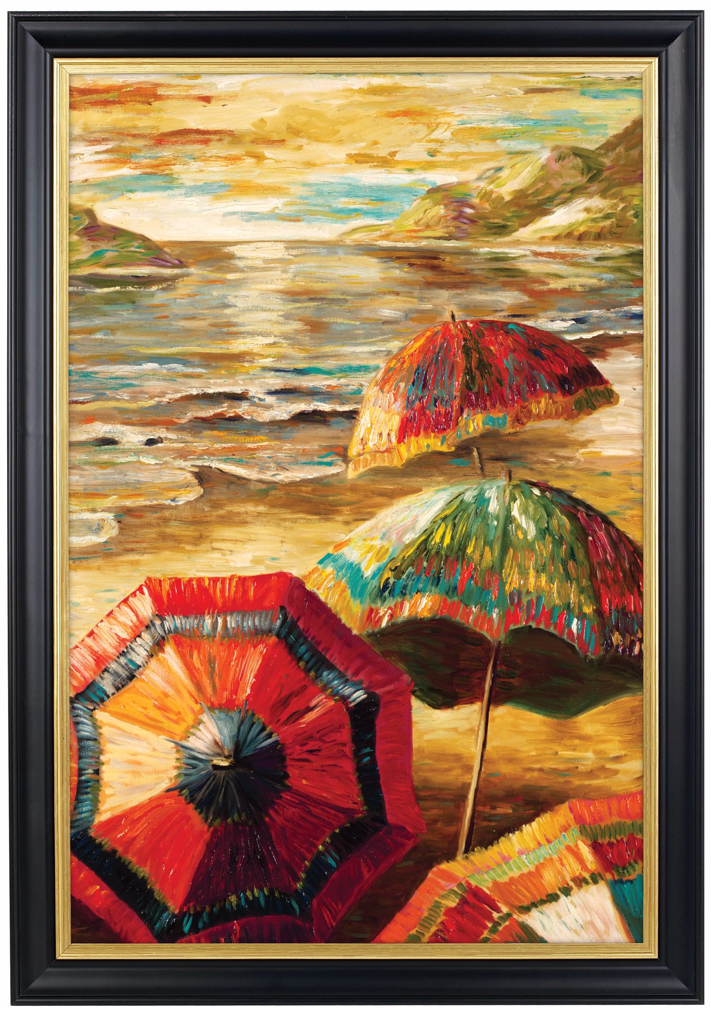 Parasols Gold Trim Giclee 41 1/2" High Wall Art