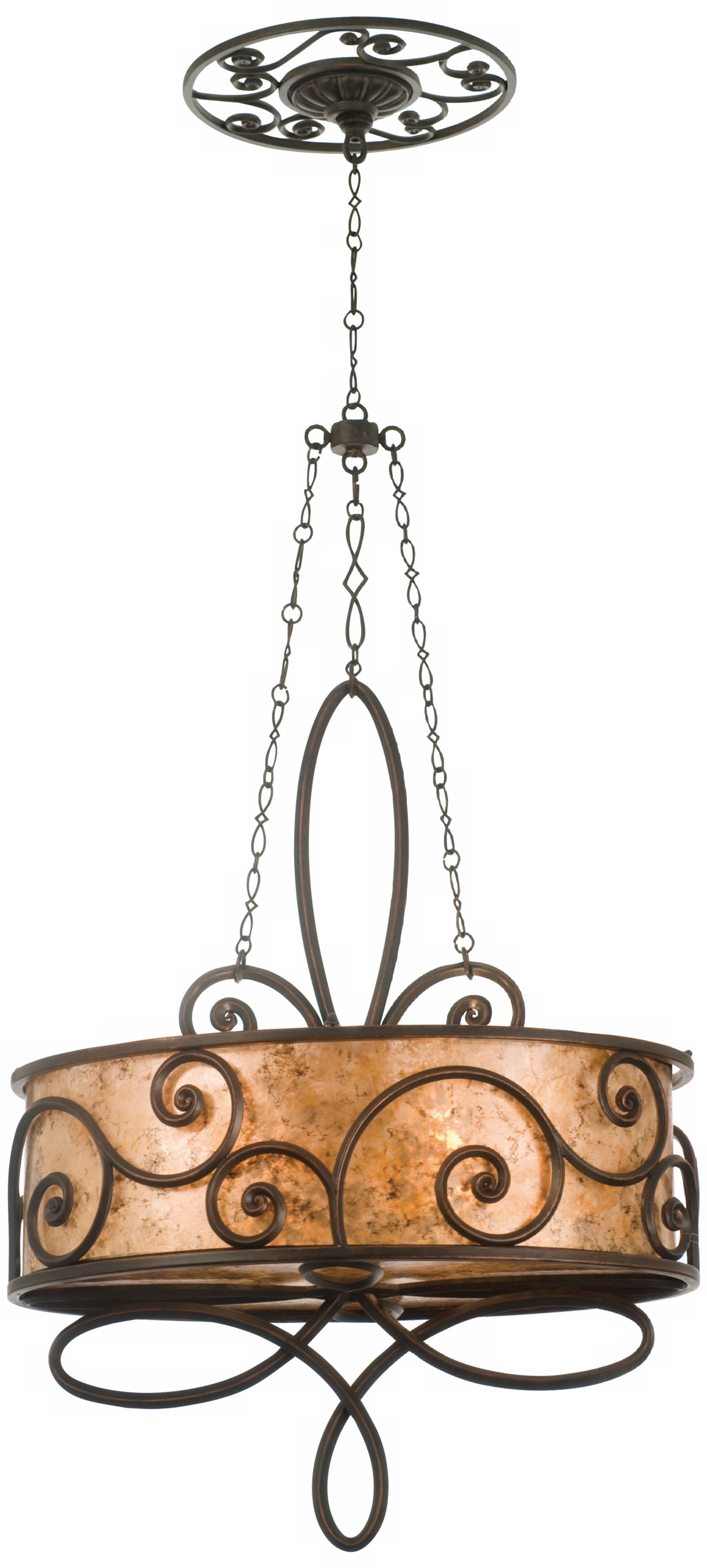 Windsor Collection Stained Mica 4-Light Oval Chandelier
