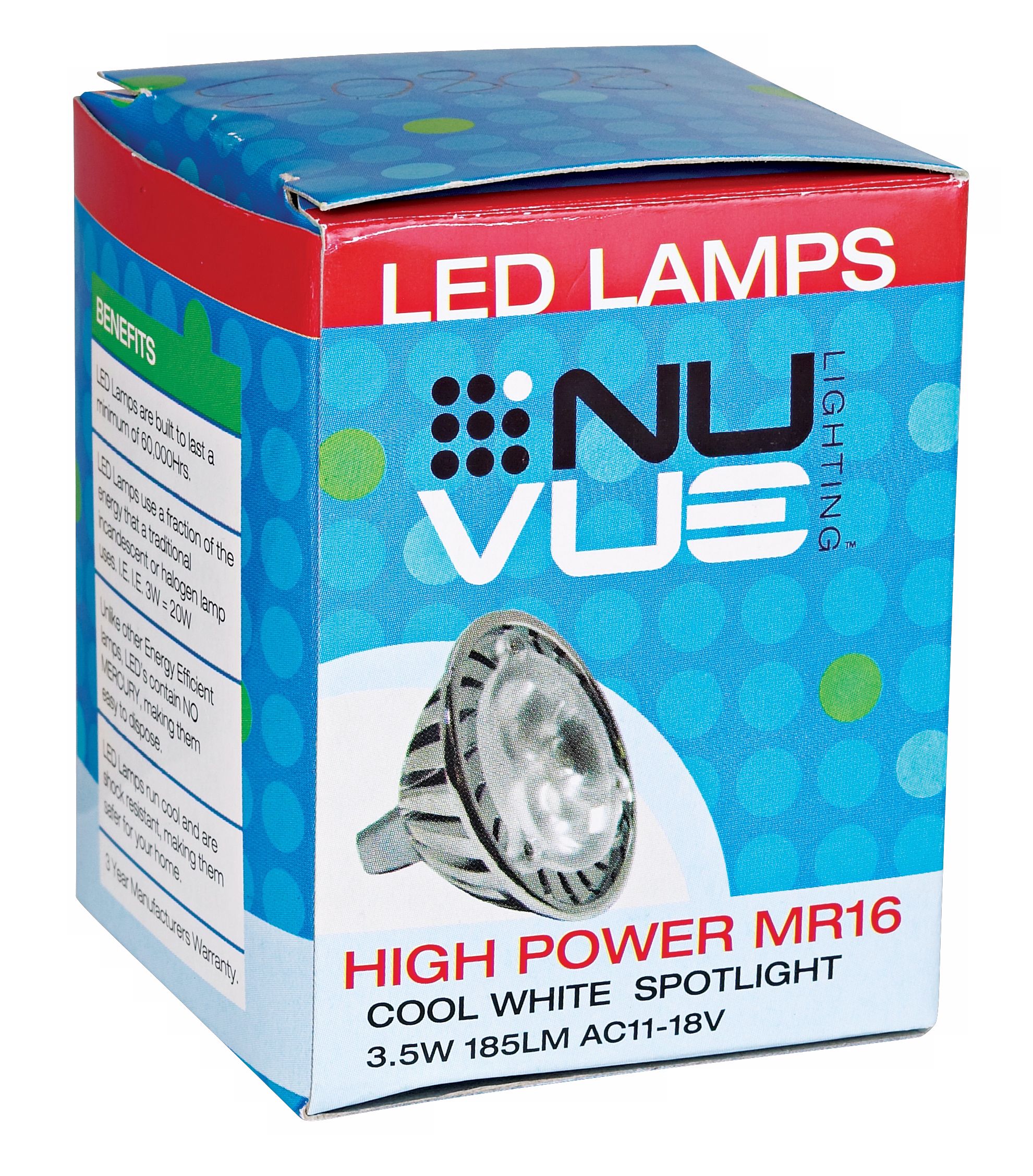 Daylight White 3 Watt LED MR16 Spotlight Bulb