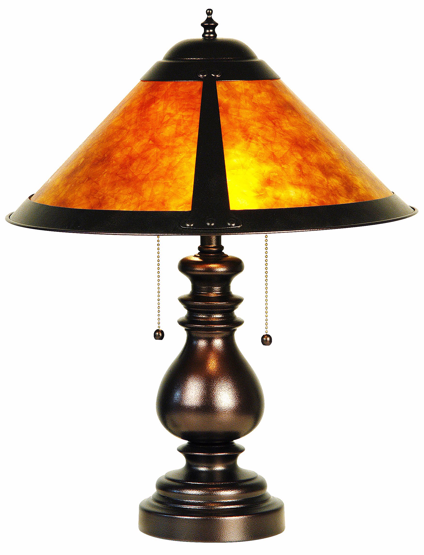 Mica Shade Mission Spindle Table Lamp