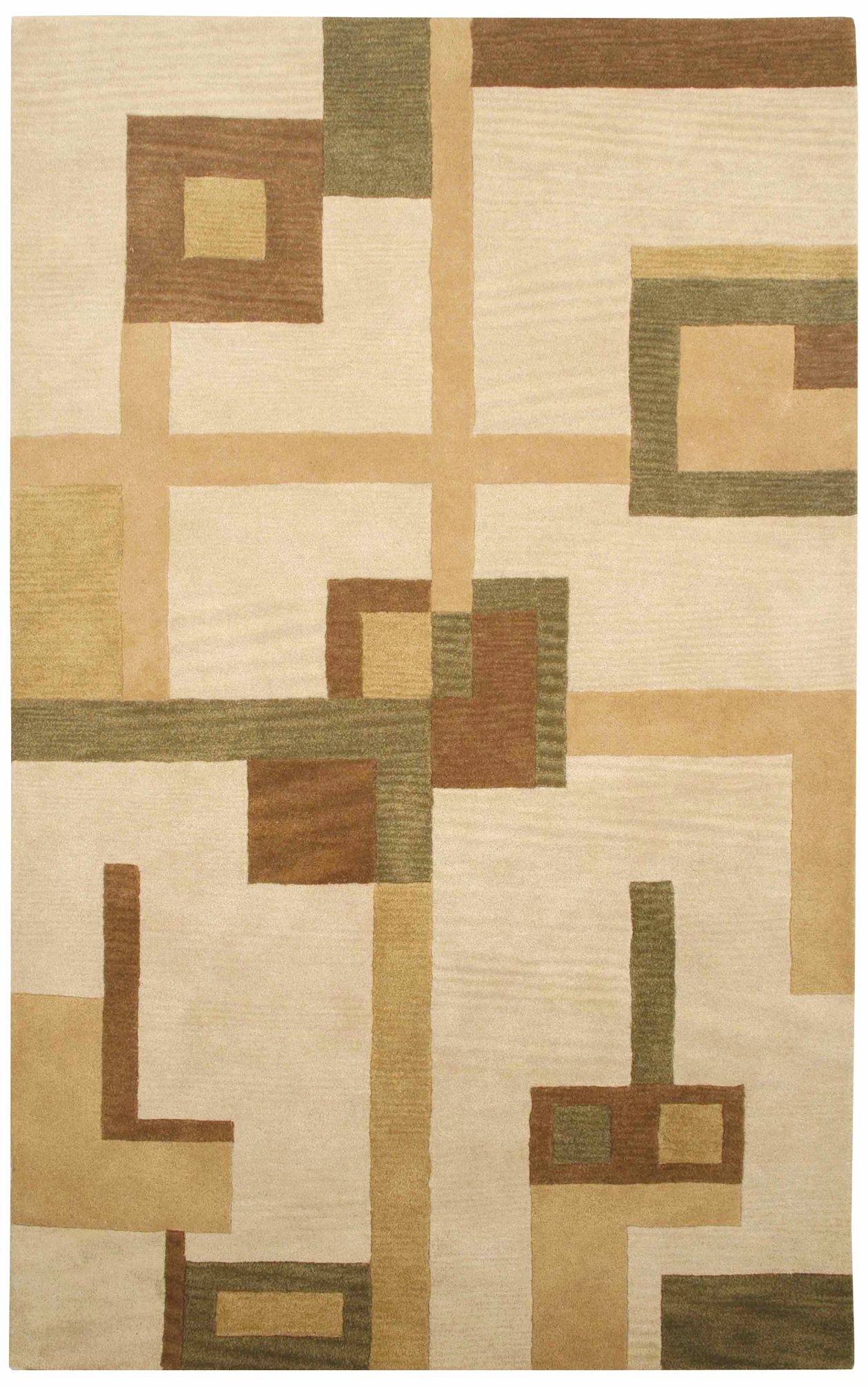Natural Wool Collection Beige Intersections Area Rug