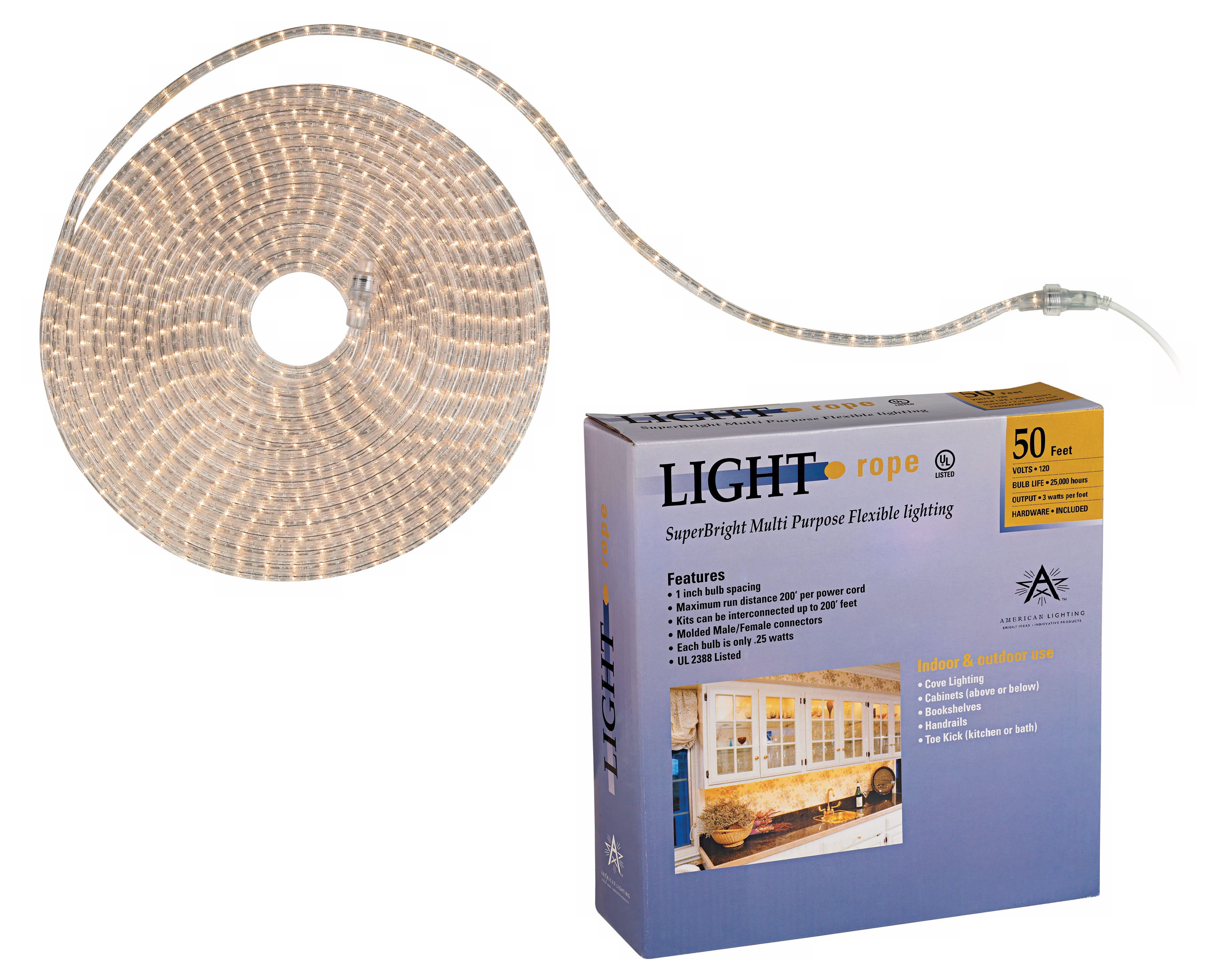 SuperBright 50 Foot Long Rope Light
