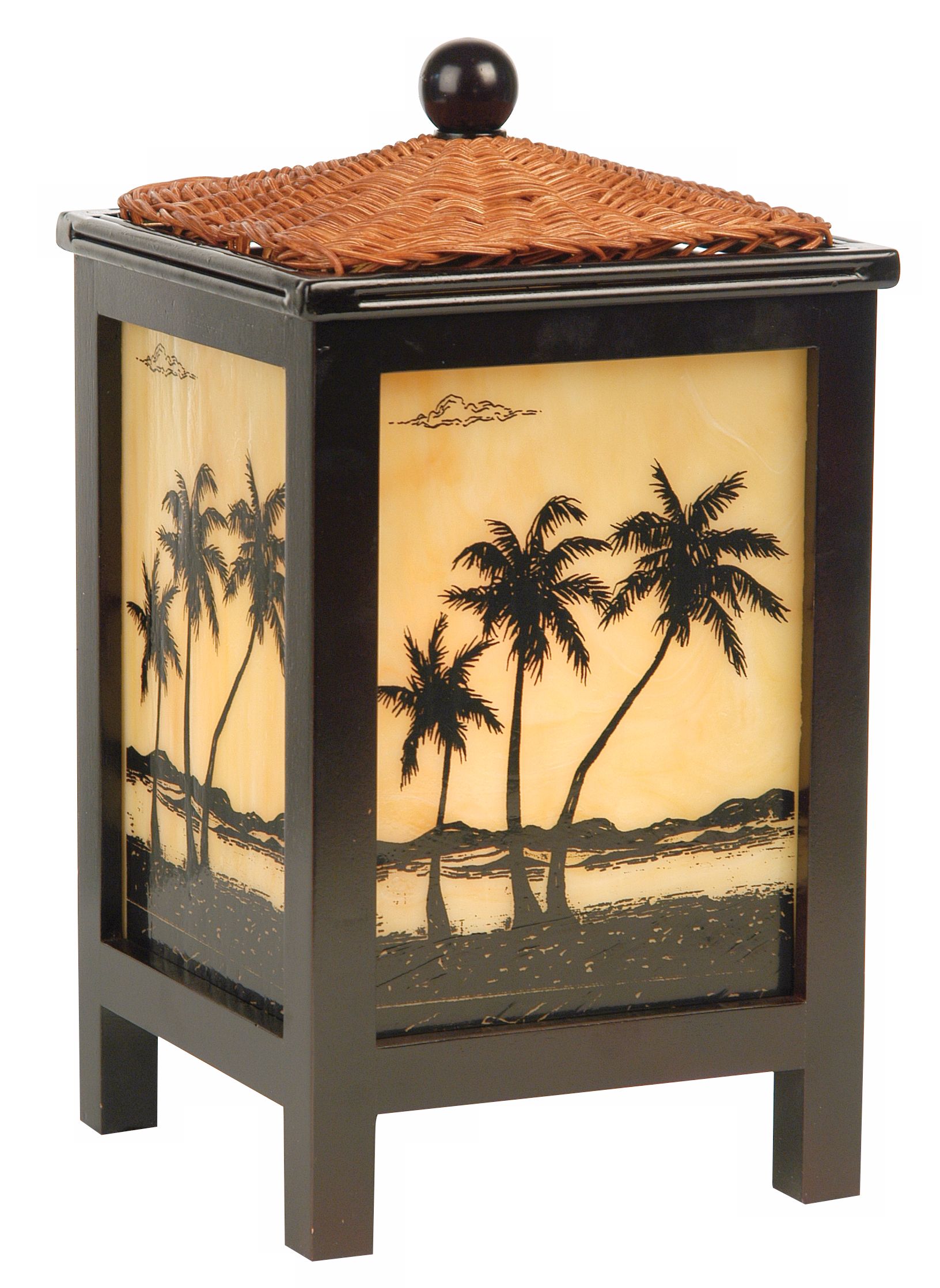 Palm Tree Wicker Accent Table Lamp