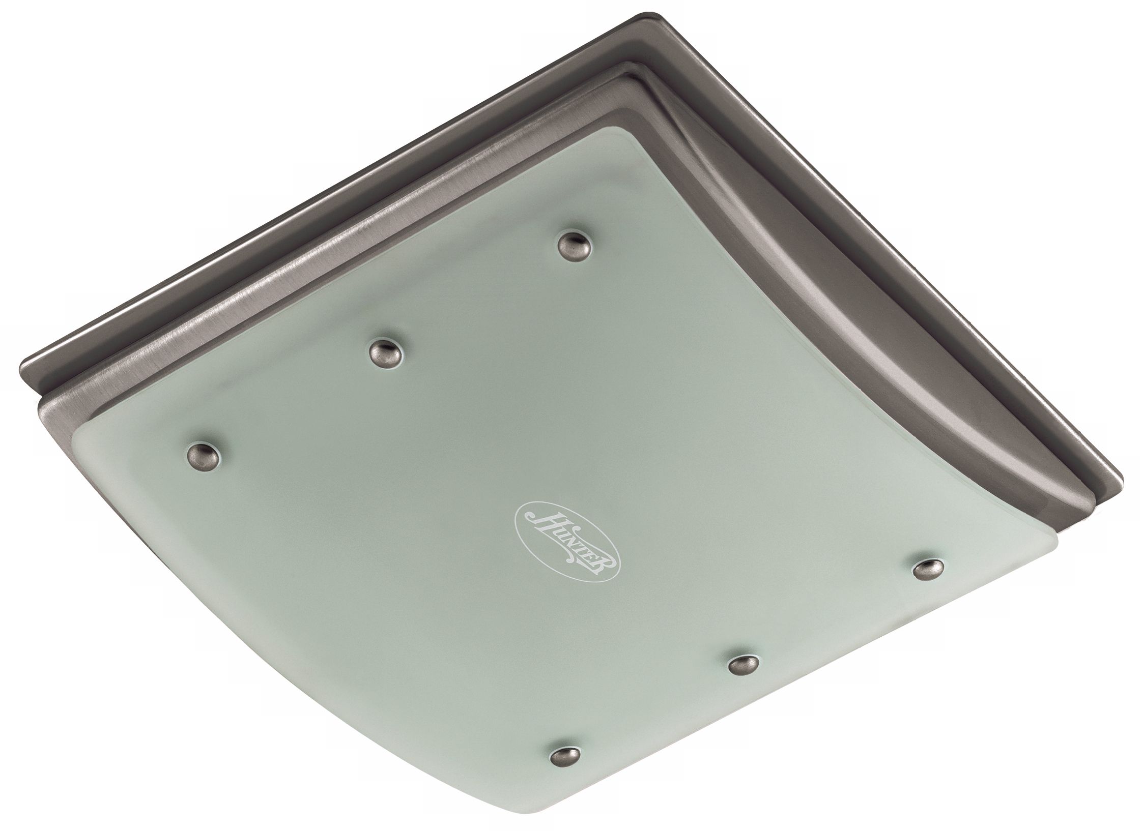Hunter Brushed Nickel Ellipse Bathroom Fan with Light
