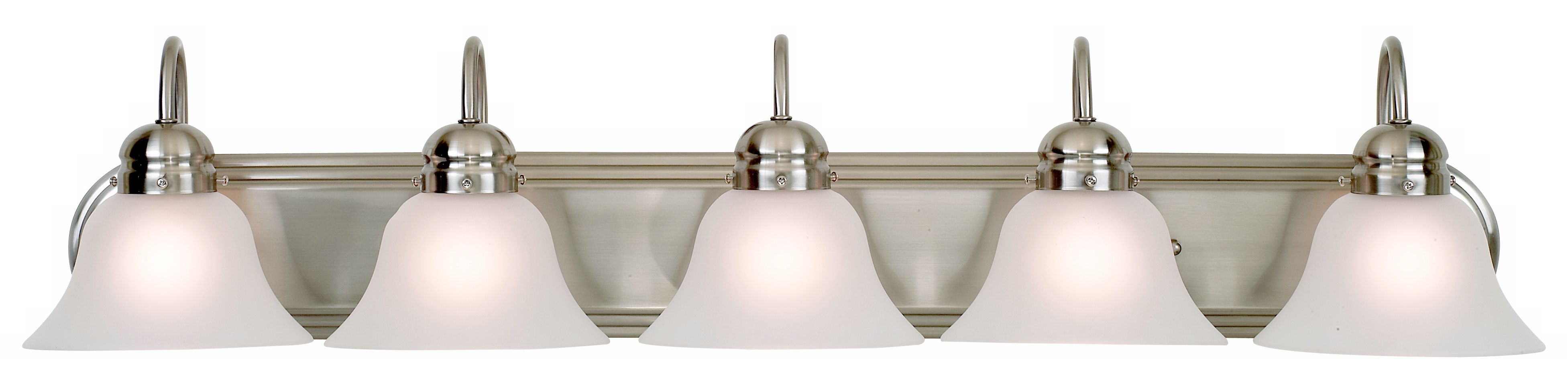 Park Row 36" Wide Brushed Nickel Bathroom Light Fixture