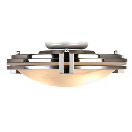 Pull Chain Light Kit Brushed Steel w/ Alabaster Glass - #81785 ...
