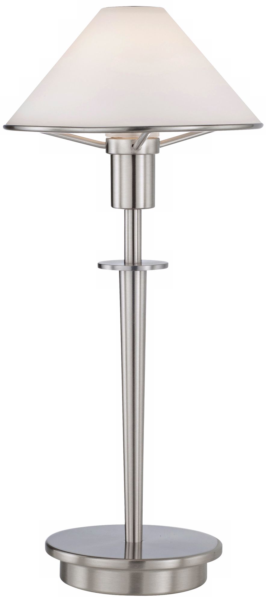Satin White Glass Satin Nickel Mini Holtkoetter Desk Lamp
