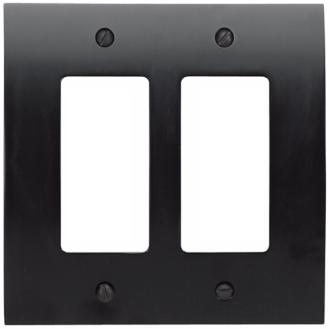Zephyr Black Double Rocker Convex Wall Plate 82277
