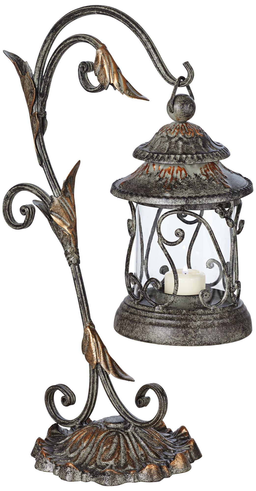 Leaf and Vine Scroll Candle Lantern