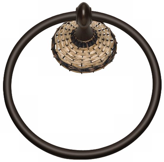 Hamptons Oil-Rubbed Bronze 6" Wide Towel Ring