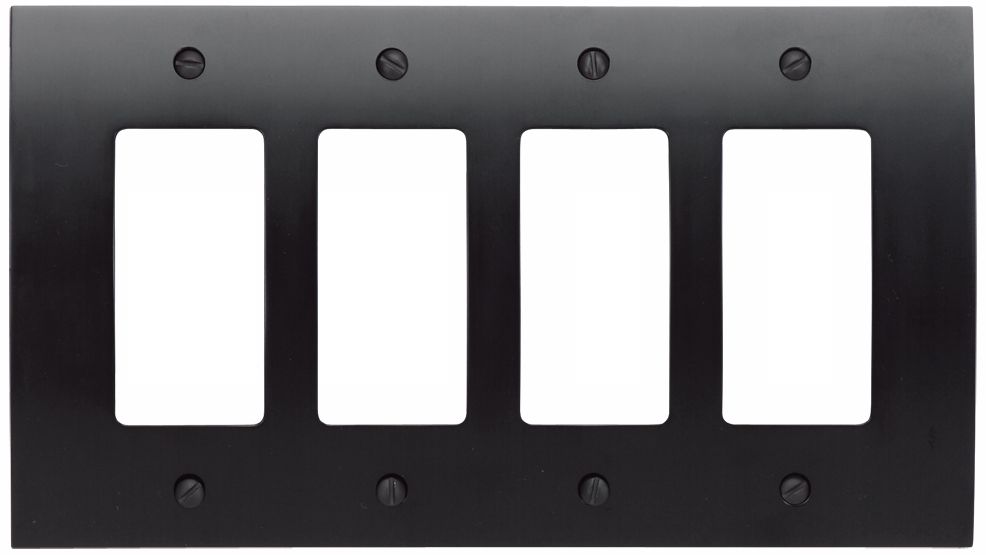 Zephyr Black Quad Rocker Convex Wall Plate 82344