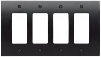 Zephyr Black Quad Rocker Convex Wall Plate 82344