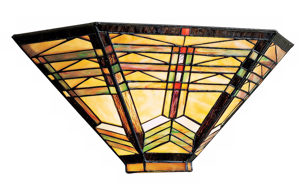 Geometric Art Glass 16” Wide Sconce