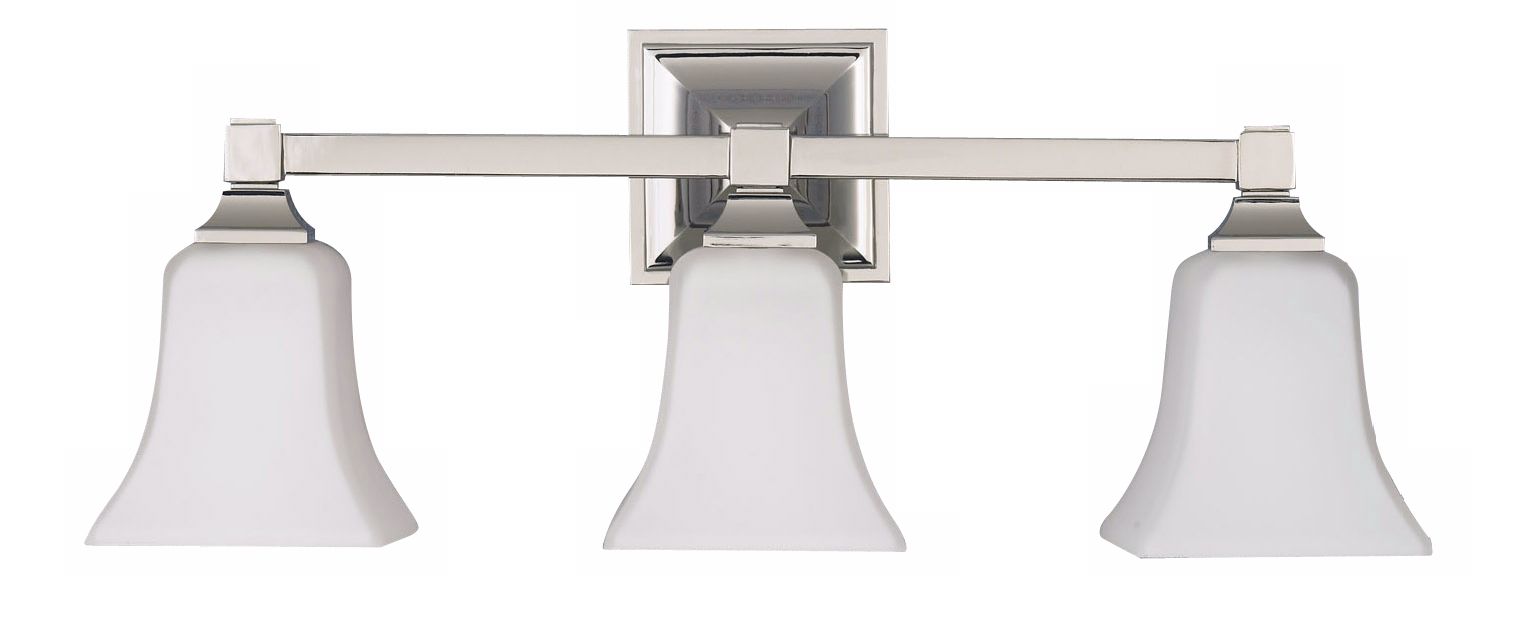 American Foursquare Three Light Bath Wall Light Fixture