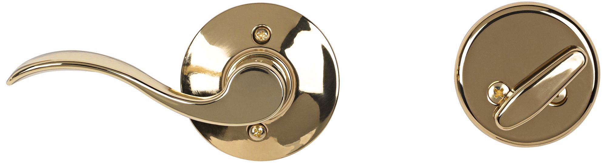 Schlage Accent Brass Right Handle Inside Door Lever and Lock