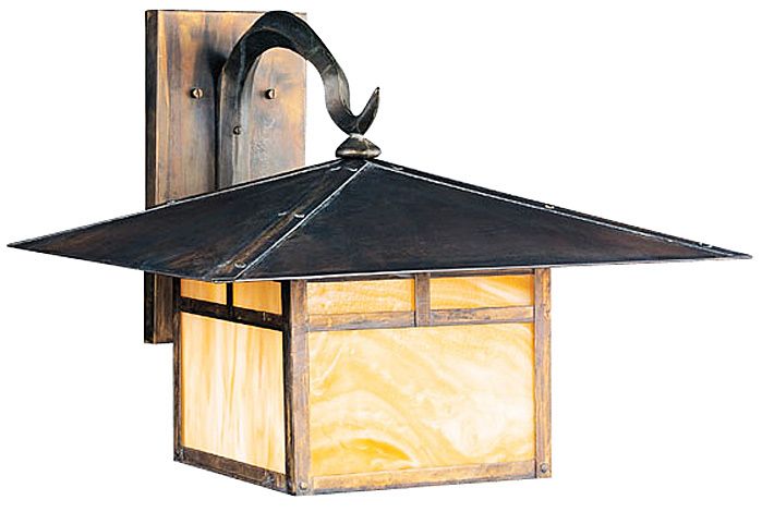La Mesa Honey Opalescent 14 1/2" High Outdoor Wall Light