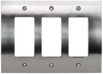 Zephyr Brushed Nickel Triple Rocker Convex Wall Plate 82618