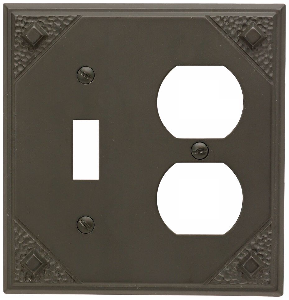 Craftsman Combination Aged Bronze Finish Wall Plate