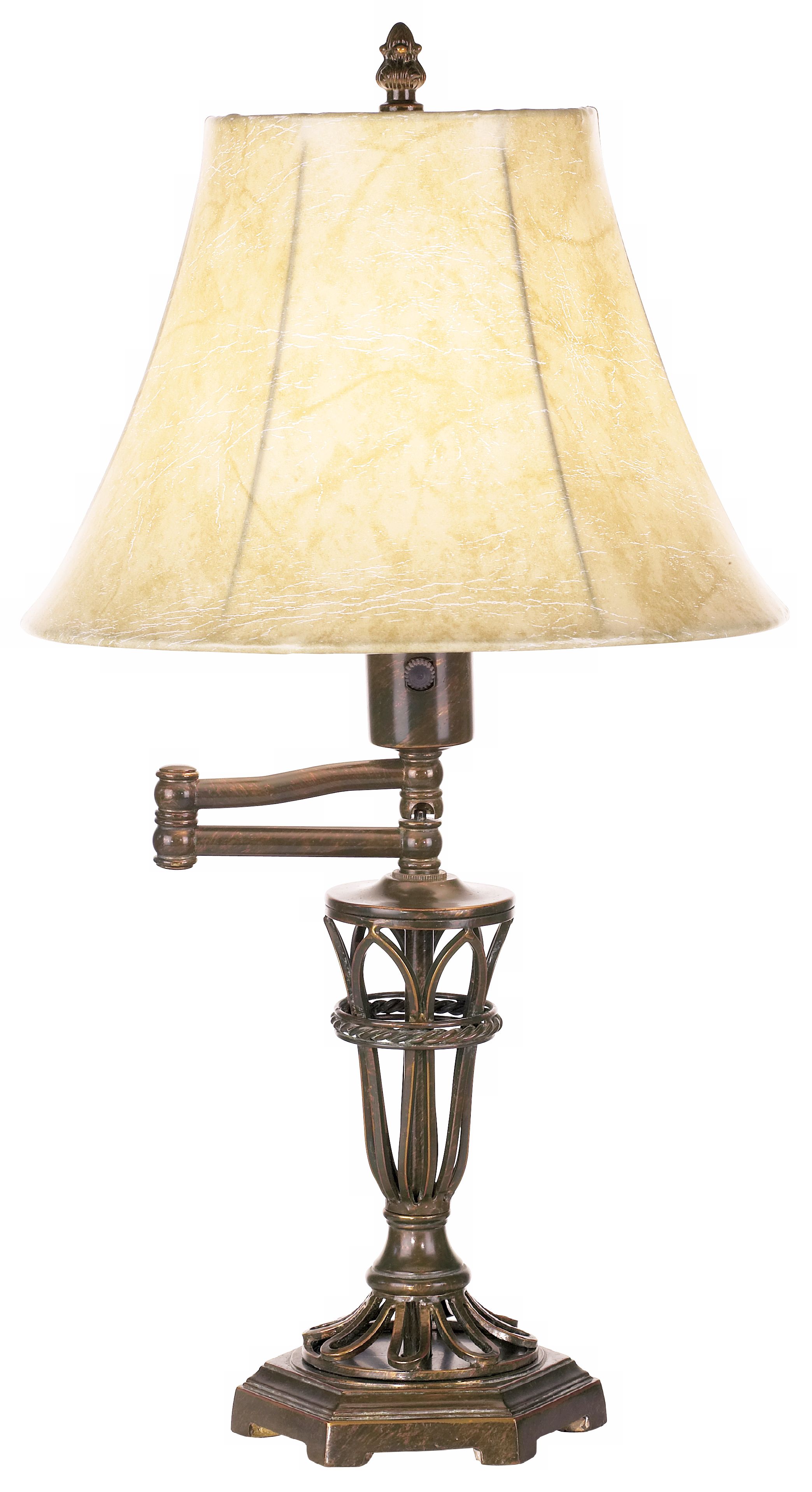 Bronze Open Body Swing Arm Table Lamp