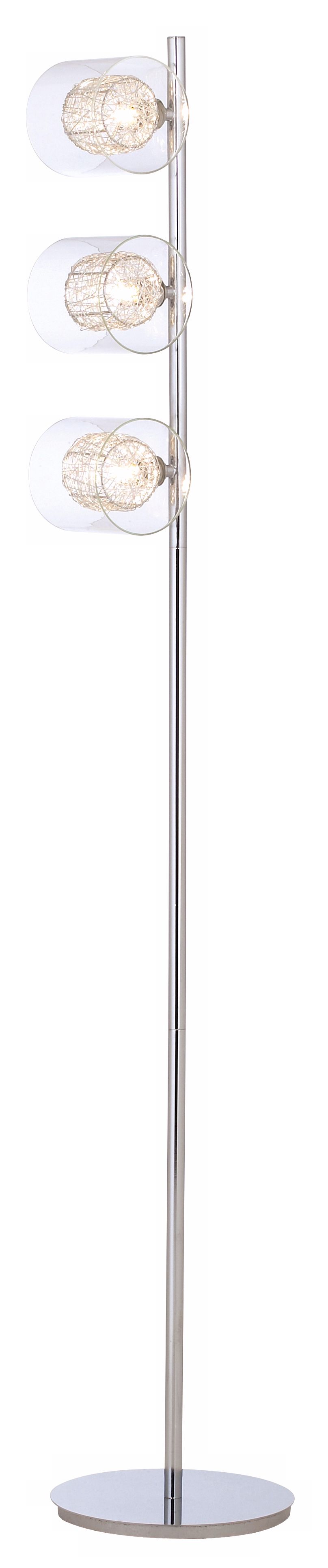 Possini Euro Design Wire and Glass Cylinder Floor Lamp