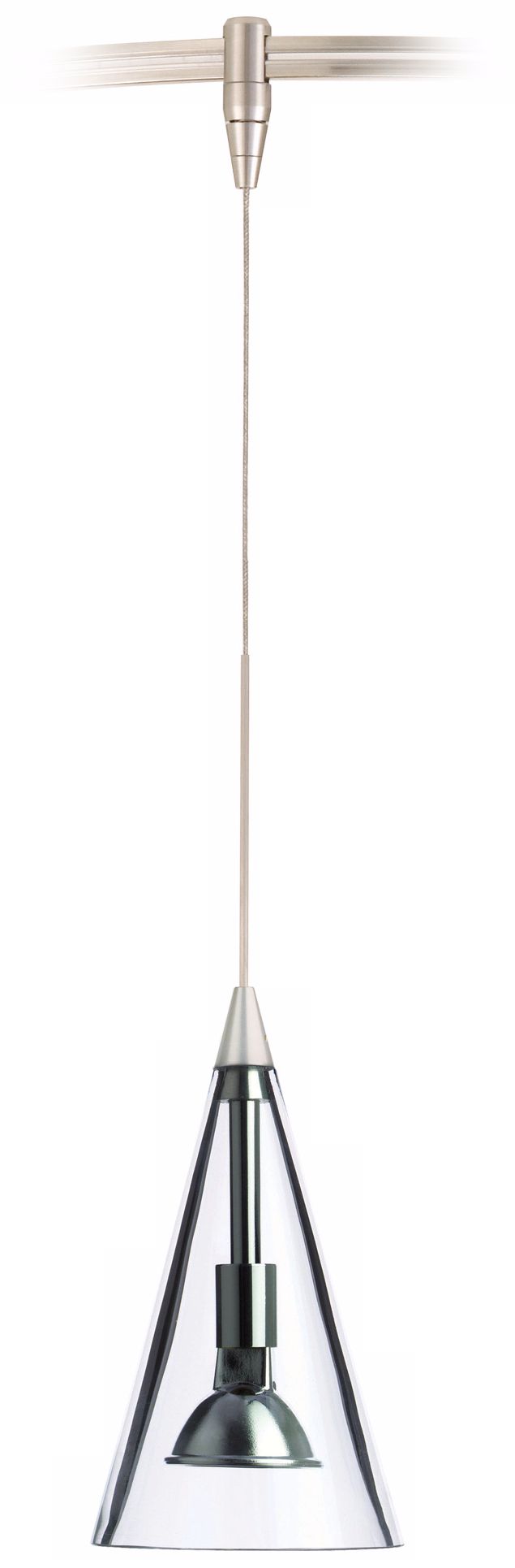 Cone Satin Nickel Clear Glass Tech Lighting MonoRail Pendant