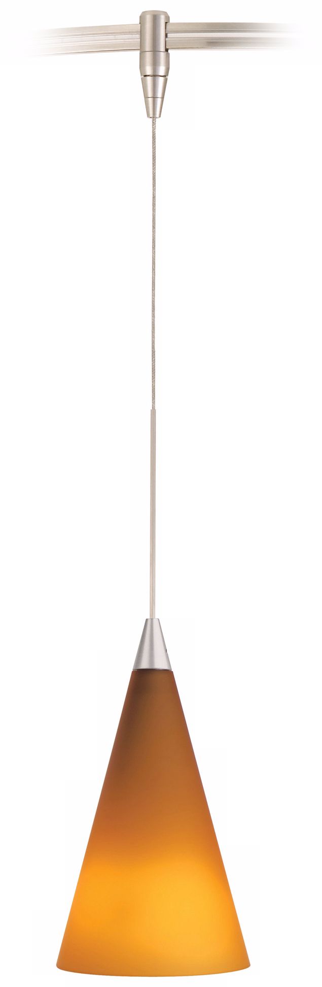 Cone Satin Nickel Amber Glass Tech Lighting Monorail Pendant