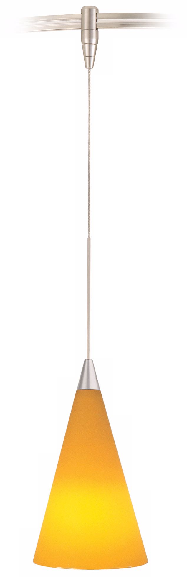 Cone Satin Nickel Apricot Glass Tech Lighting Monorail Pendant