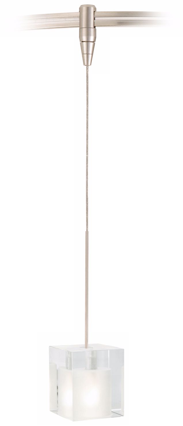 Cube Satin Nickel Frost Glass Tech Lighting MonoRail Pendant
