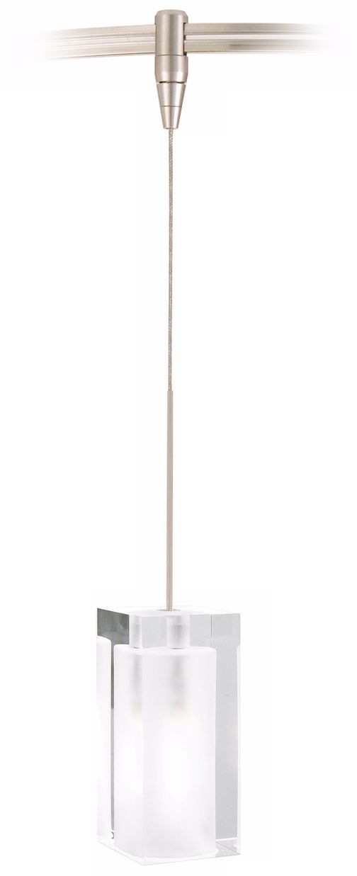 Solitude Frost Glass Satin Nickel Tech Lighting MonoRail Pendant