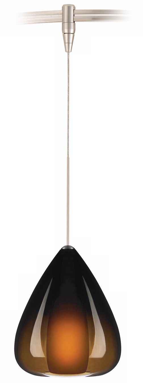 Soleil Havana Brown Glass Nickel Tech Lighting MonoRail Pendant