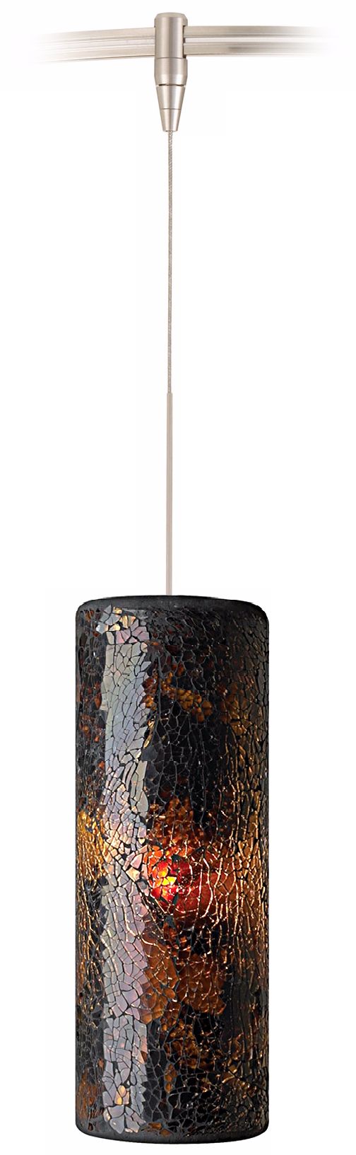 Veil Brown Glass Satin Nickel LED Tech Lighting MonoRail Pendant
