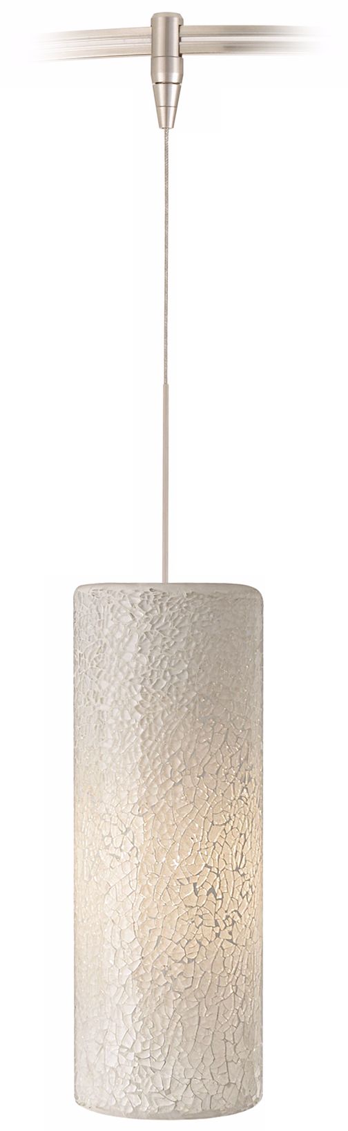 Veil White Glass Satin Nickel LED Tech Lighting MonoRail Pendant