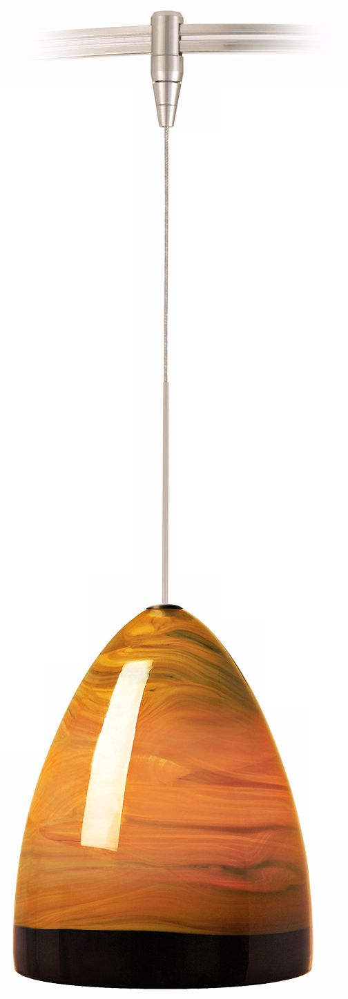 Nebbia Brown Glass Satin Nickel Tech Lighting MonoRail Pendant