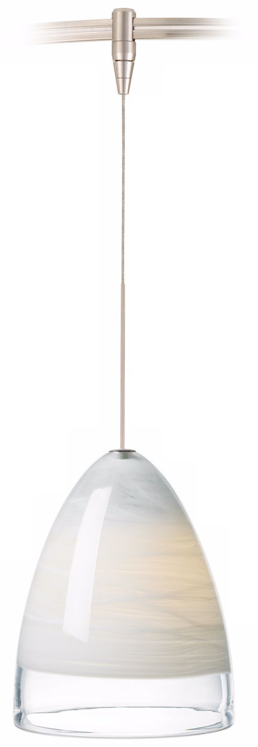 Nebbia White Glass Nickel LED Tech Lighting MonoRail Pendant