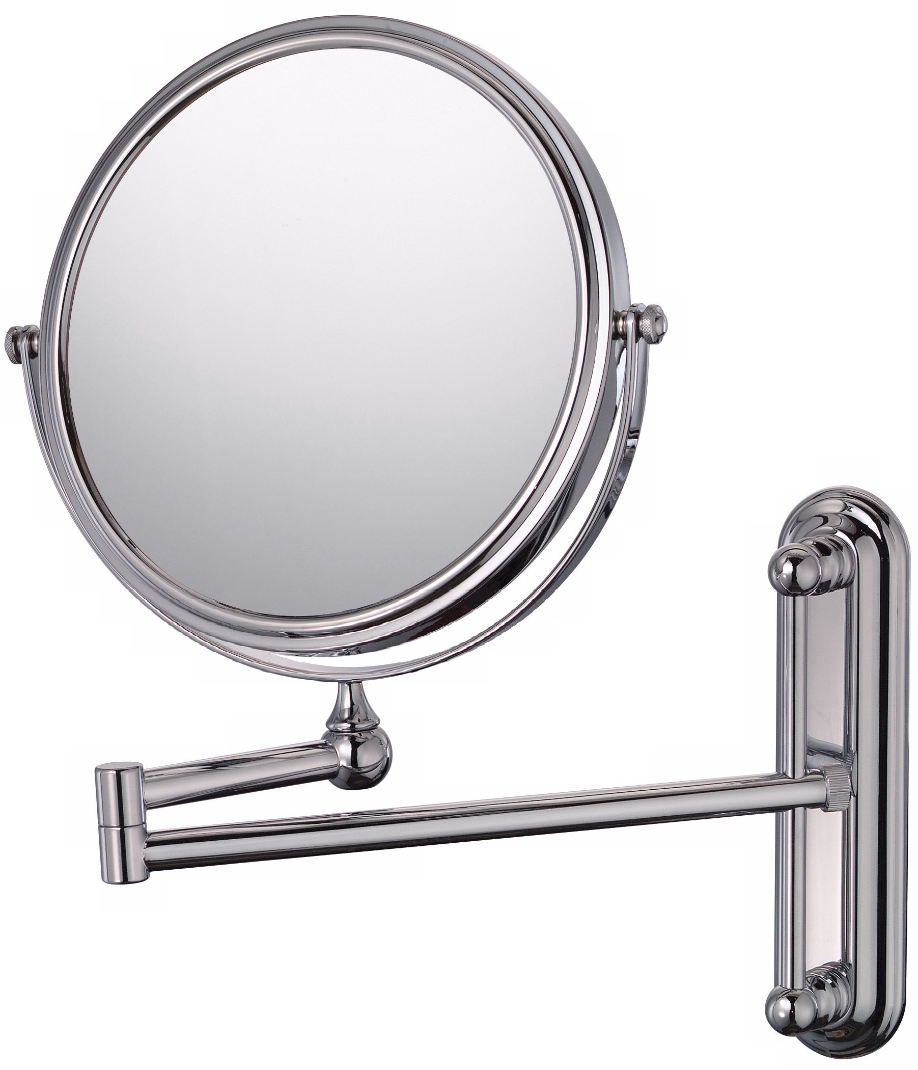 Chrome Pivot Arm Adjustable 7 3/4" Wide Wall Mirror