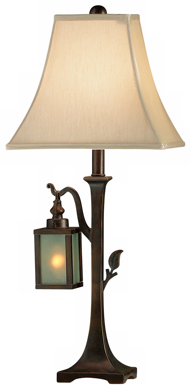 Woodlands Table Lamp with Illuminated Lantern