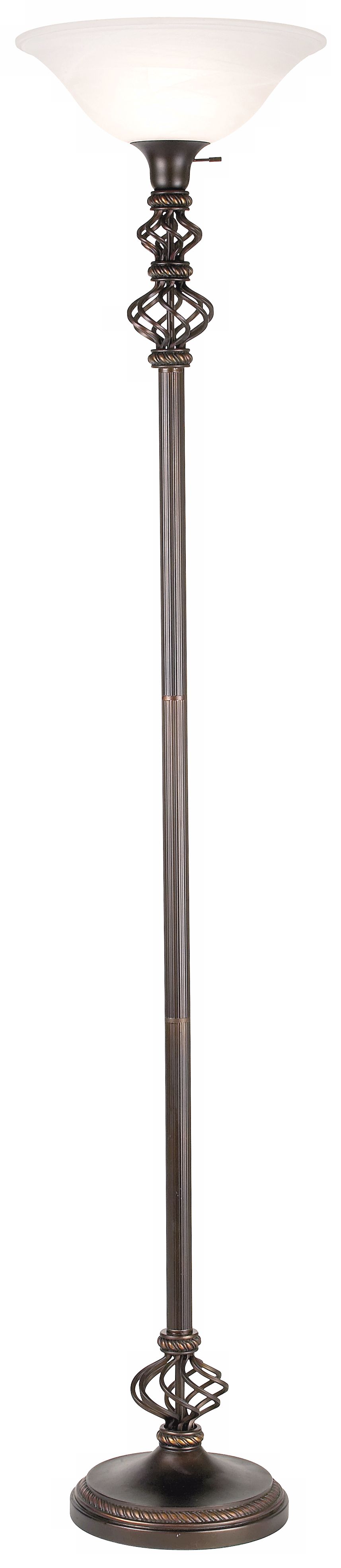 Open Frame Accent Wrought Iron Torchiere Floor Lamp