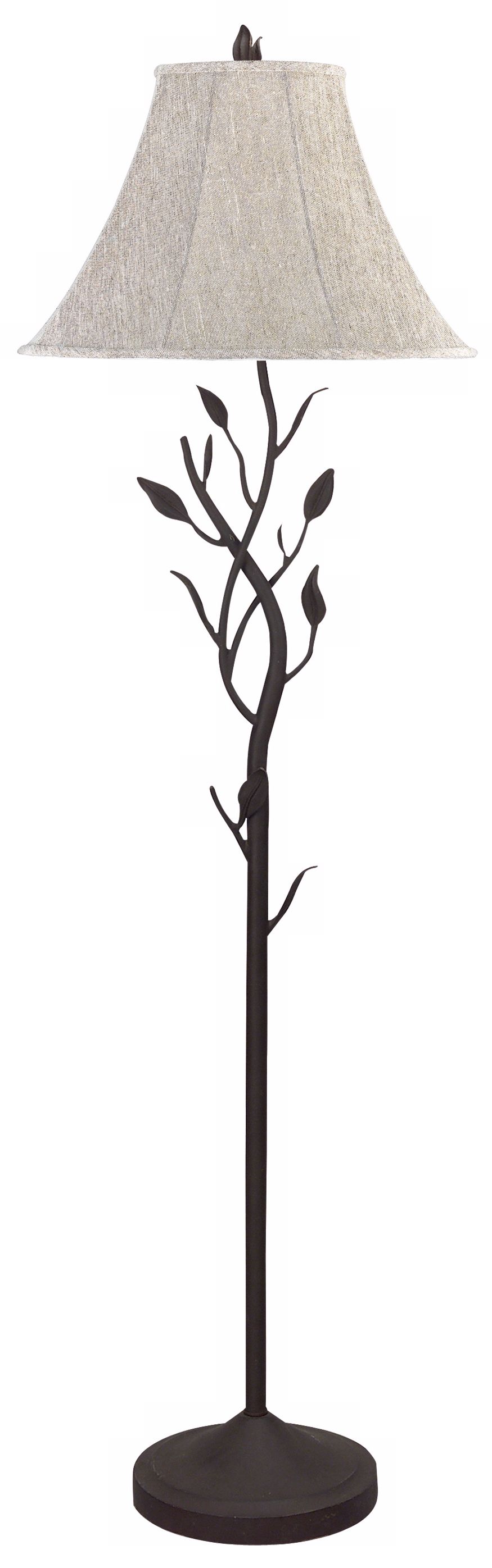 Natural Linen Shade Twisting Vine Floor Lamp
