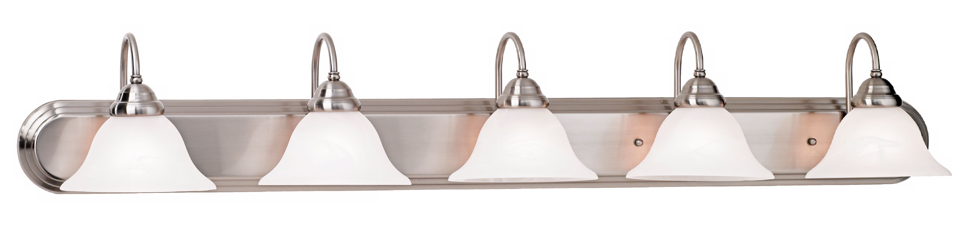 Brushed Steel and Marbleized Glass 48" Wide Vanity Light