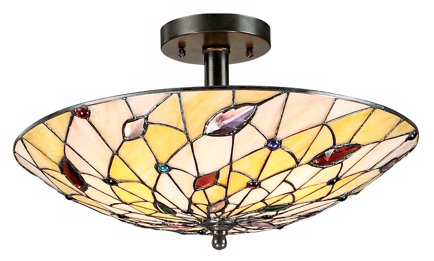 Whimsy Art Glass Semiflush Ceiling Fixture