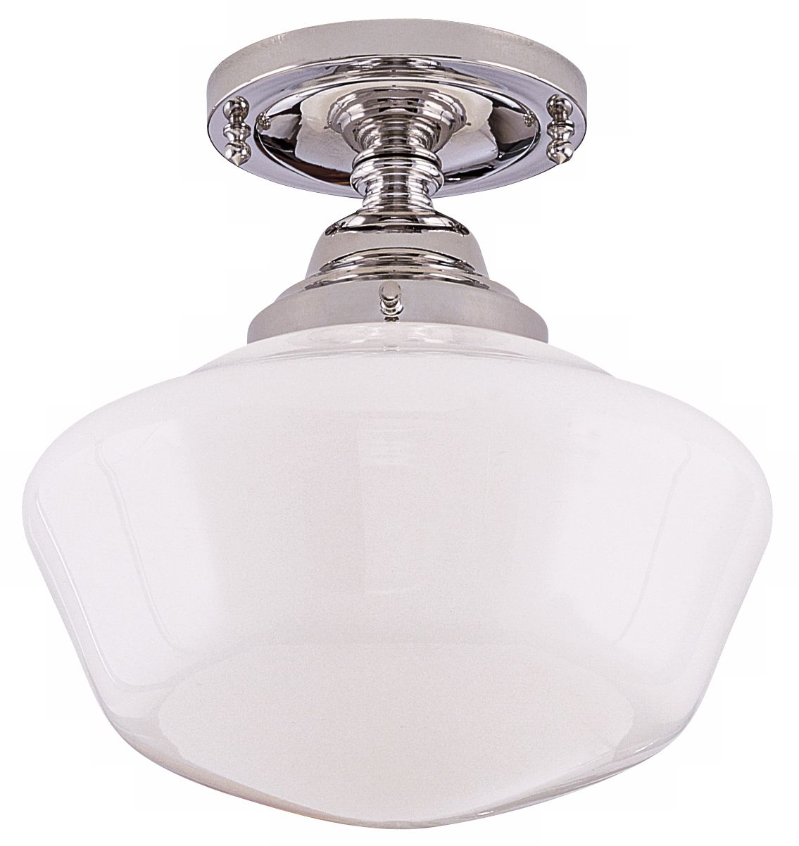 Schoolhouse Step 10" Wide Polished Nickel Ceiling Light