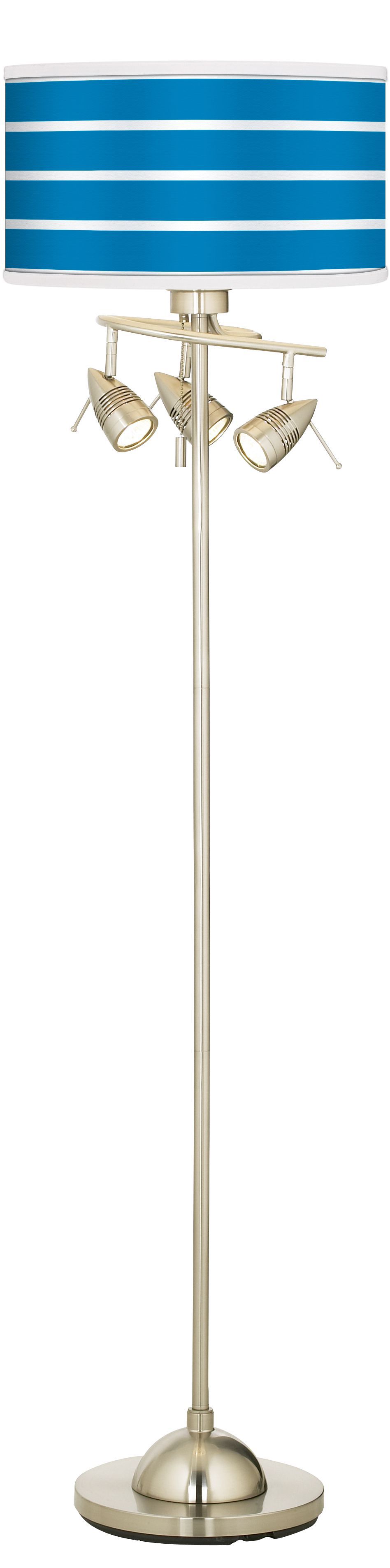 Bold Blue Stripe Giclee 4 Light Floor Lamp