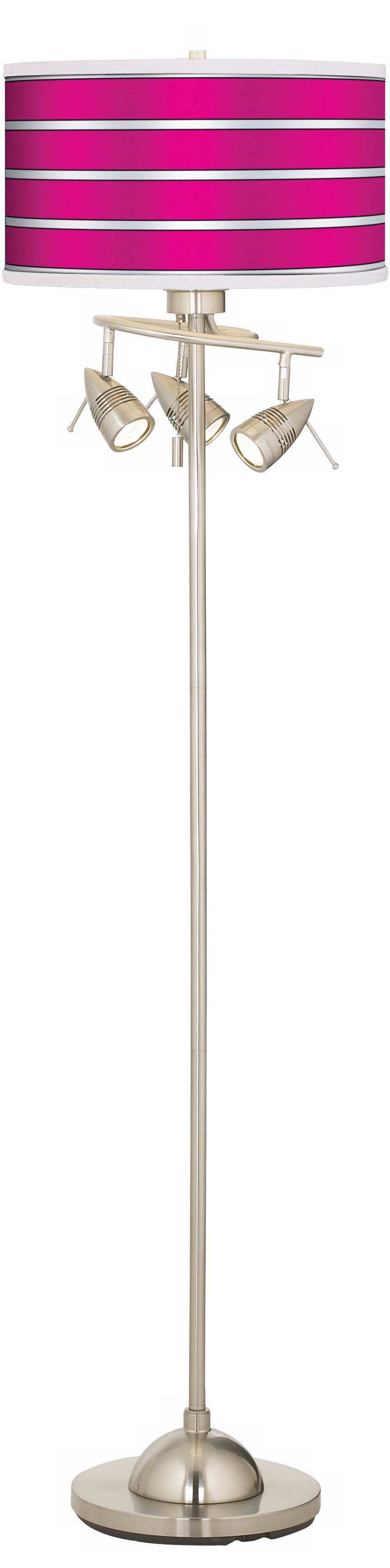 Bold Pink Stripe Giclee 4 Light Floor Lamp
