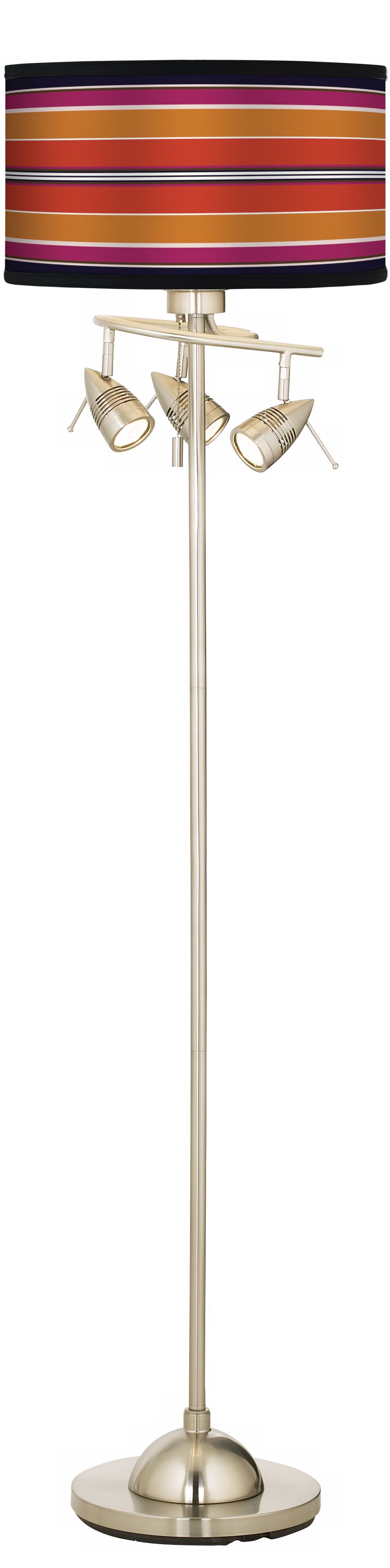 Orange/Pink Parallels Giclee 4 Light Floor Lamp